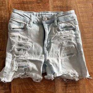 American Eagle sz 00 Distressed Light Blue Denim Shorts